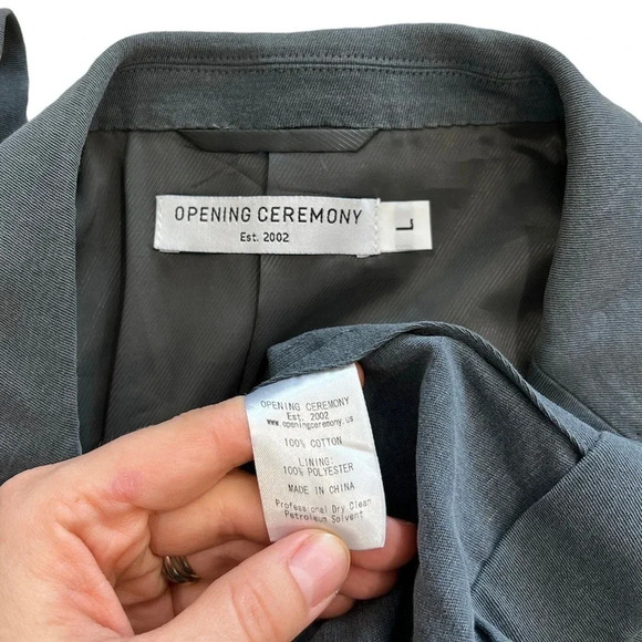 Opening Ceremony Slate Gray Cotton Blazer L - Picture 4 of 4